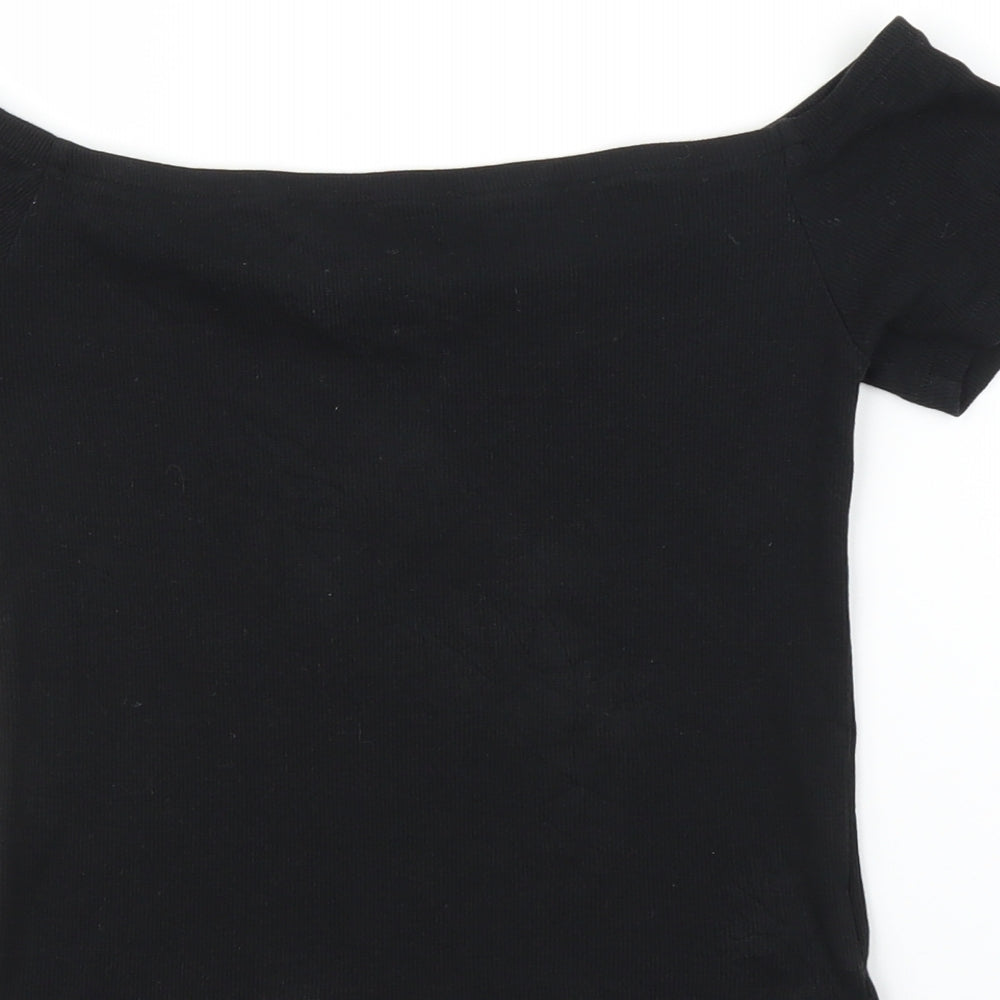Select Womens Black   Cropped T-Shirt Size 12