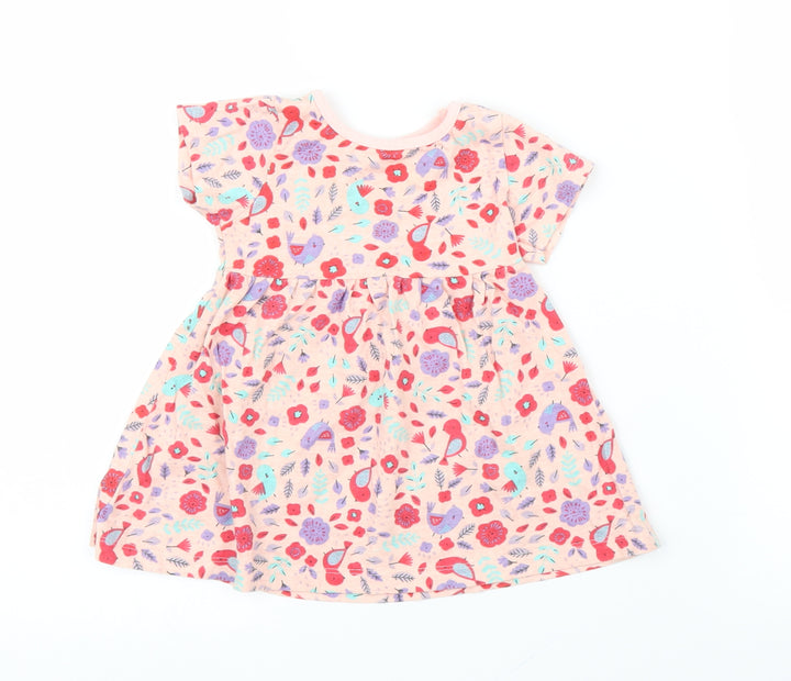 Peacocks Girls Pink Floral A-Line Size 3-6 Months