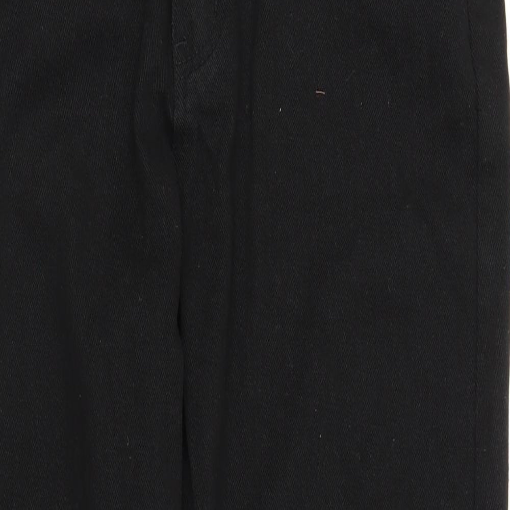 PRETTYLITTLETHING Womens Black  Denim Straight Jeans Size 12 L26 in