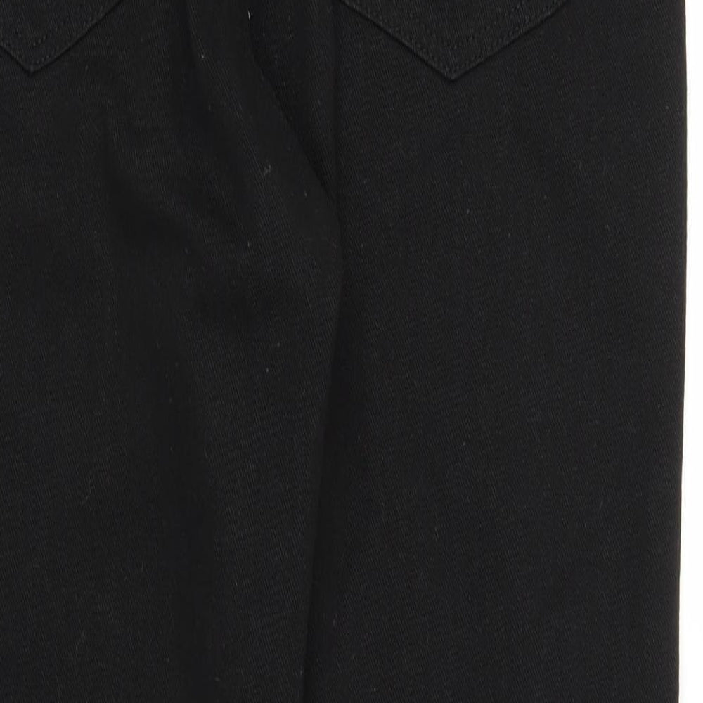 PRETTYLITTLETHING Womens Black  Denim Straight Jeans Size 12 L26 in