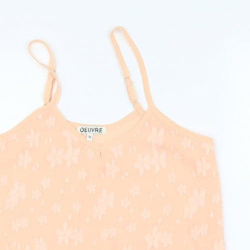 Oeuvre Womens Pink Floral  Camisole Blouse Size 10