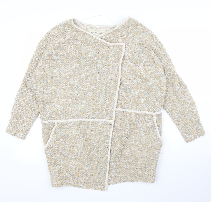 River Island Womens Beige Cardigan Jumper Size 6