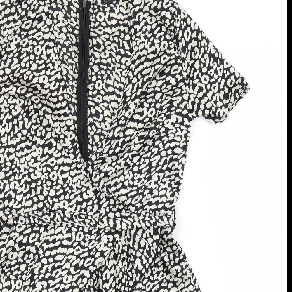 Quiz Womens Beige Animal Print  A-Line  Size 12  - Leopard print