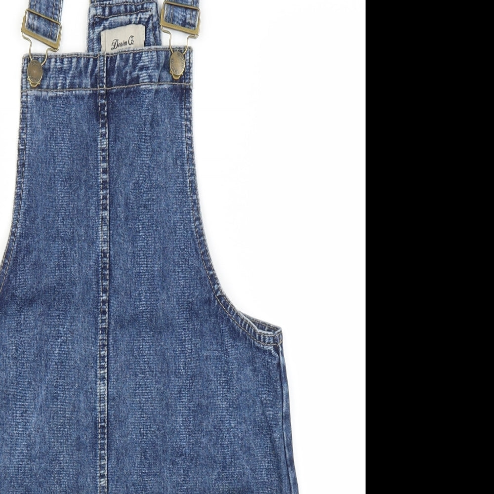 Primark Womens Blue  Denim Pinafore/Dungaree Dress  Size 4