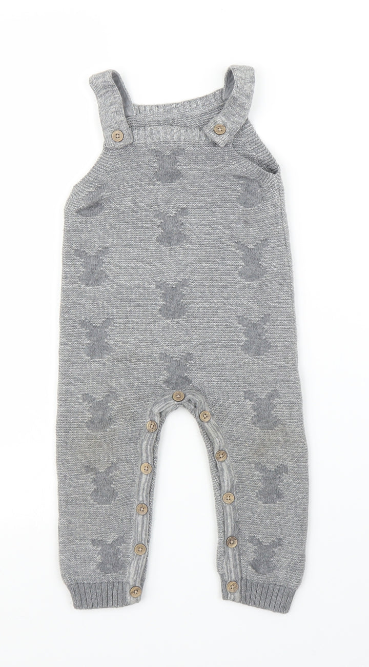 George Boys Grey Dungaree One-Piece Size 12 Months