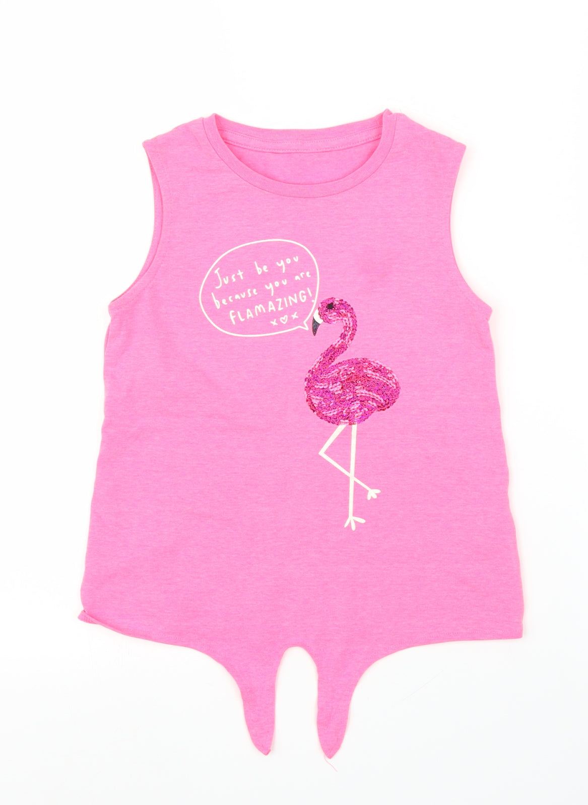 George Girls Pink   Basic T-Shirt Size 8-9 Years  - Flamingo