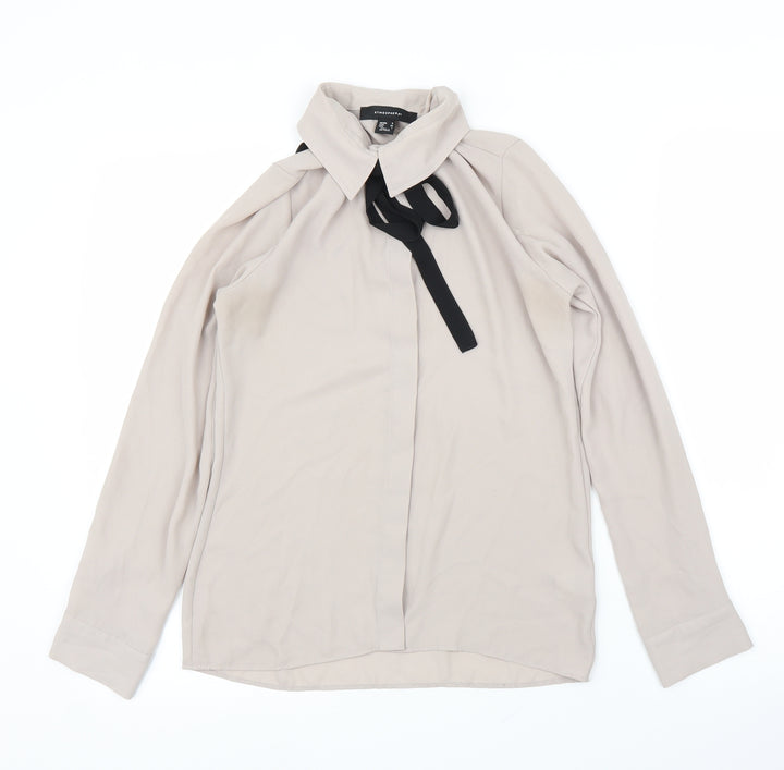 Primark Womens Beige Basic Button-Up Size 6