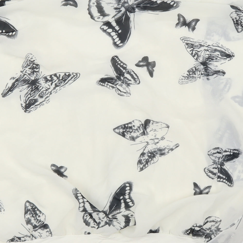 Silk Womens Ivory   Basic Blouse Size 12  - Butterflies