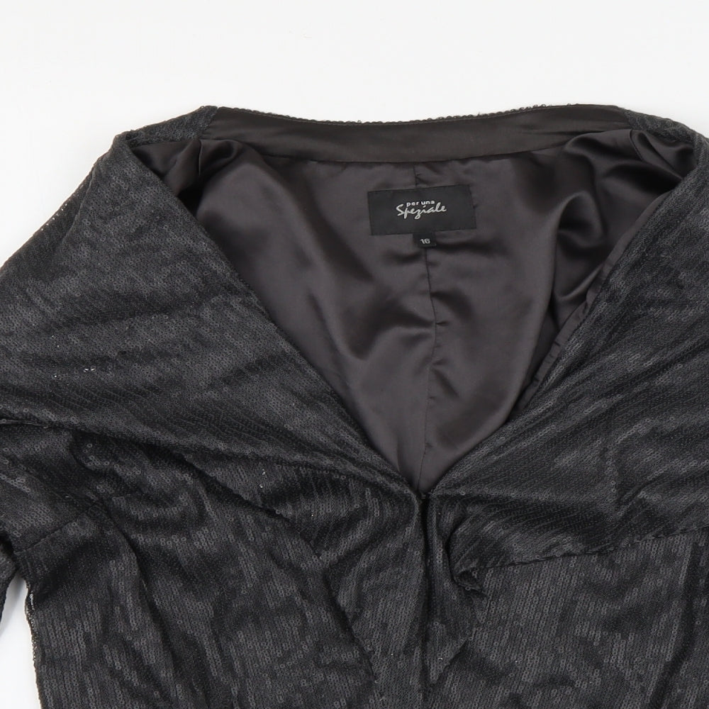 Per Una Womens Black   Cardigan Jumper Size 16