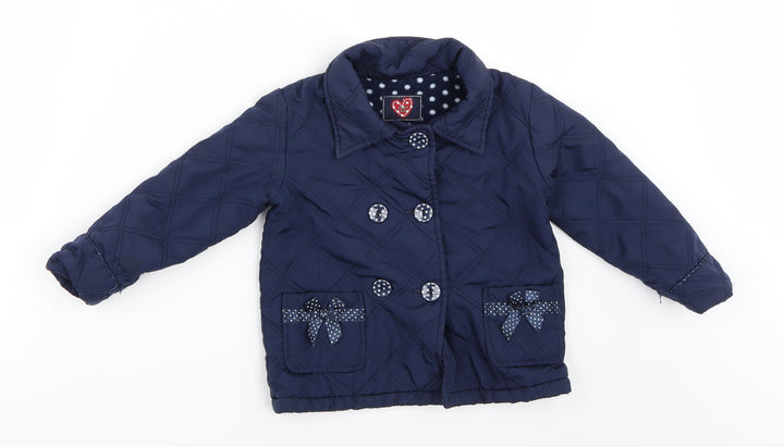 st bernard Baby Blue   Quilted Coat Size 18-24 Months