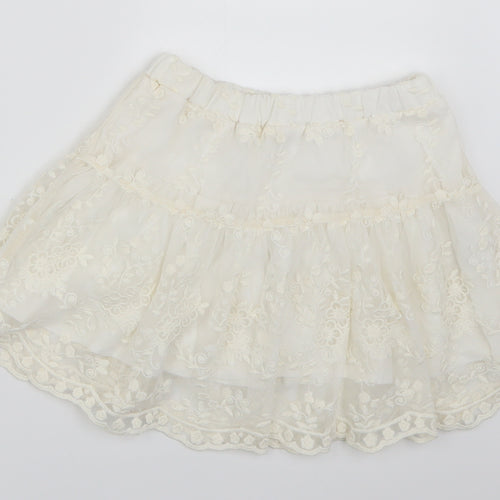Zara Girls Ivory   Skater Skirt Size 5-6 Years