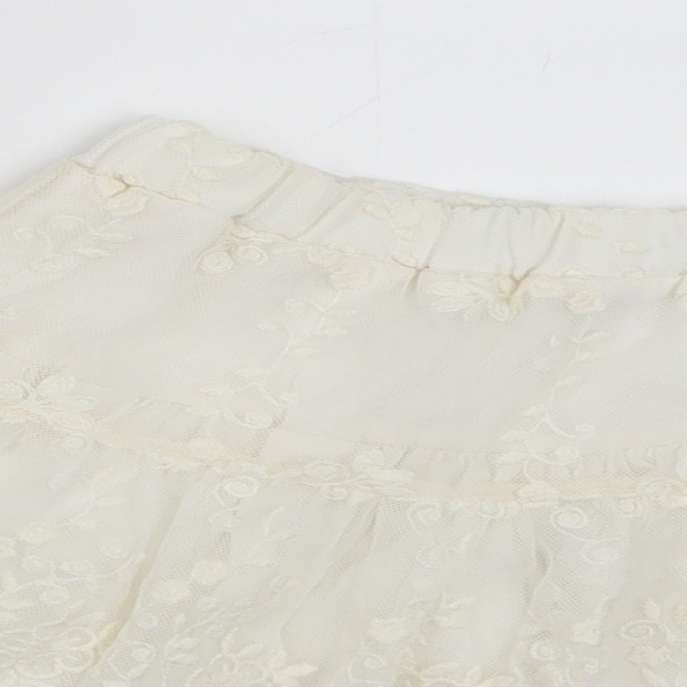 Zara Girls Ivory   Skater Skirt Size 5-6 Years