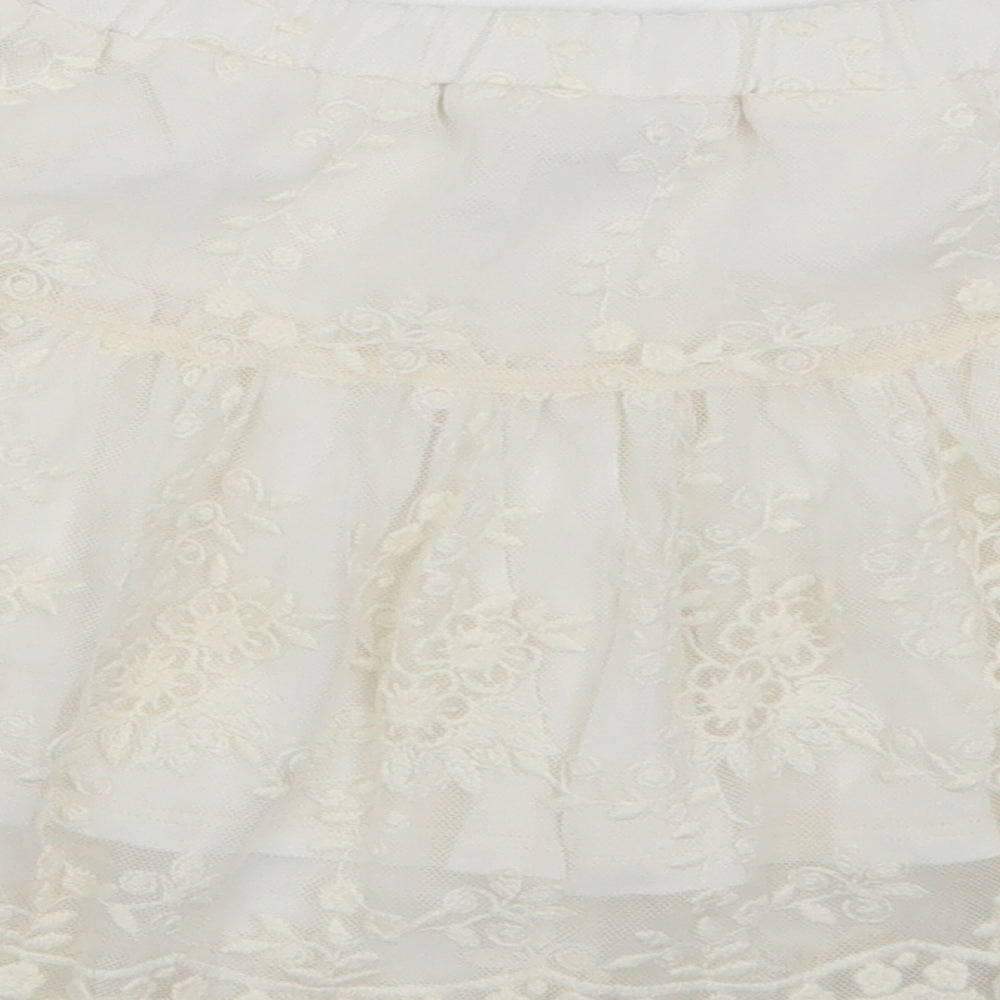 Zara Girls Ivory   Skater Skirt Size 5-6 Years