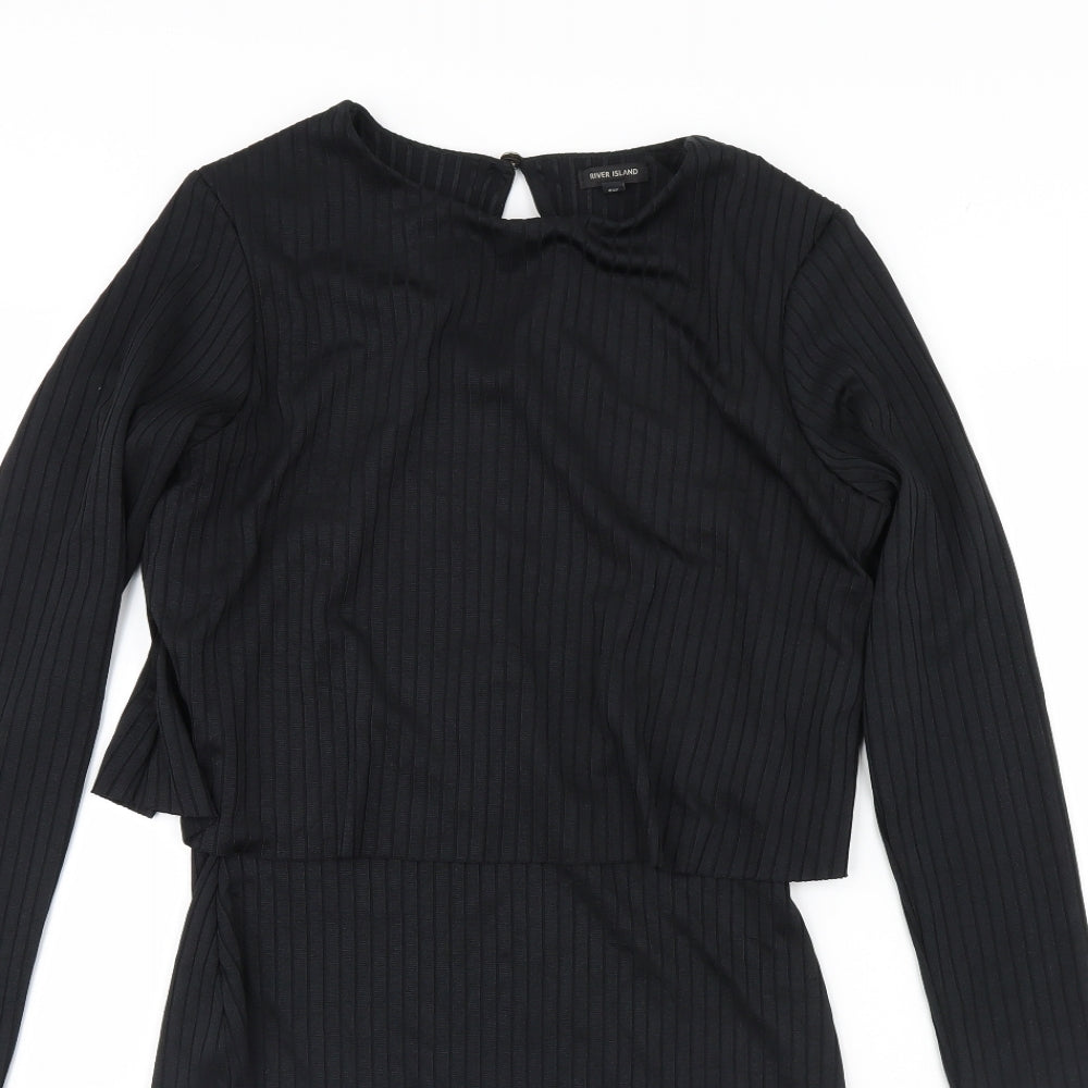 River Island Womens Black   Bodycon  Size 10