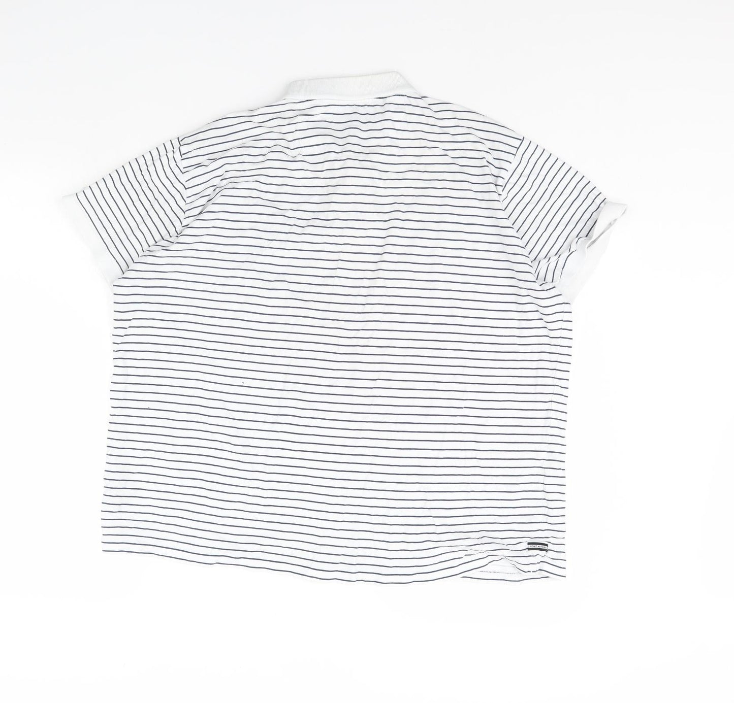Weekend Offender Mens White Striped   Polo Size 2XL