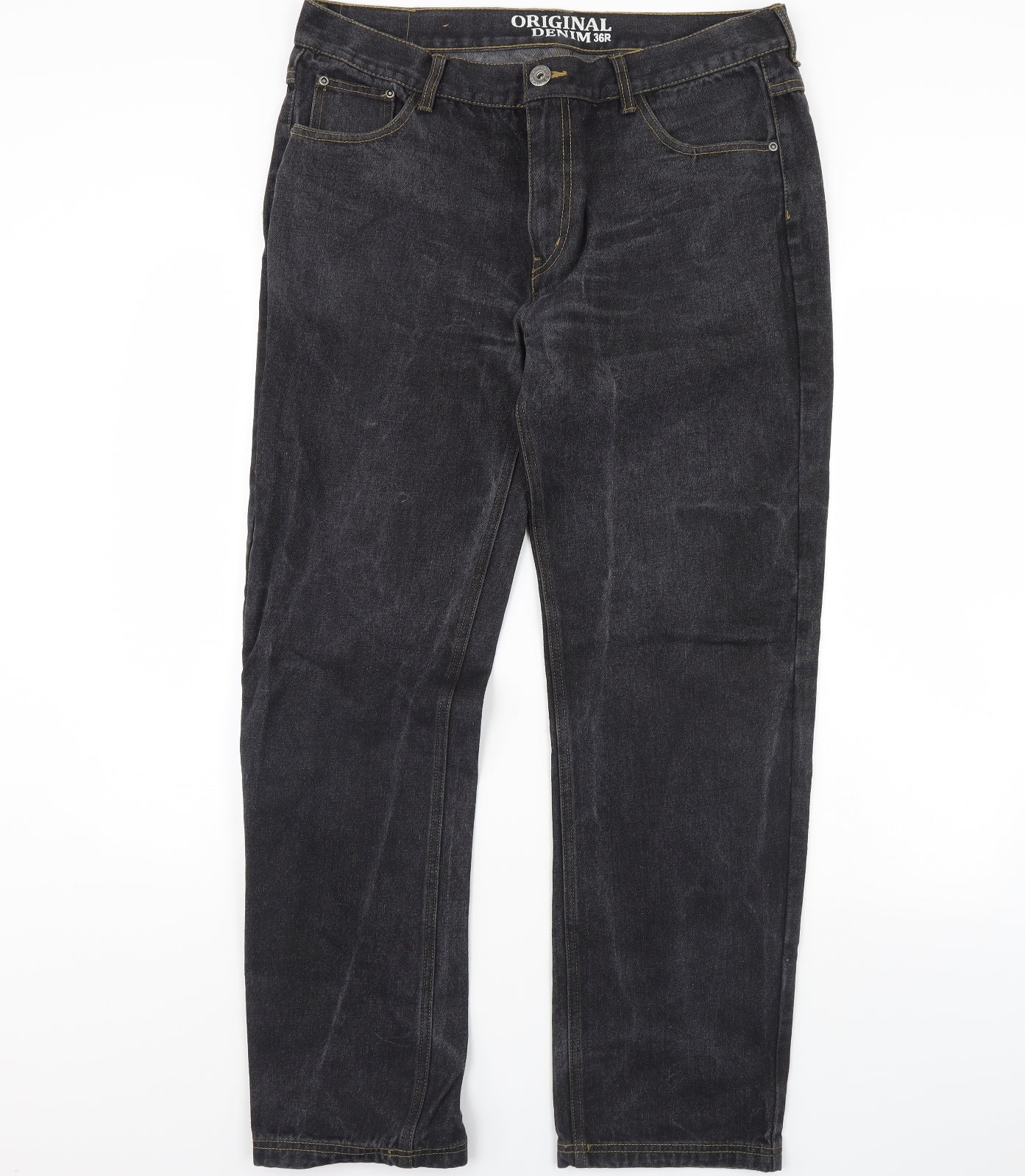 Original Denim Mens Black   Straight Jeans Size 36 L30 in