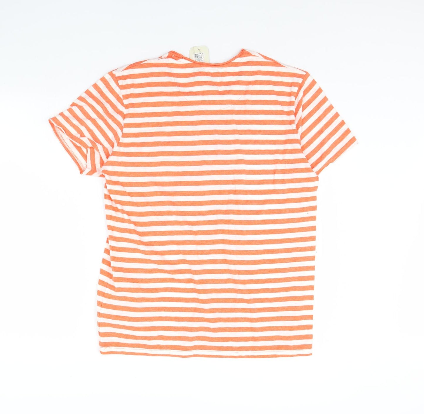 JACK & JONES Mens Orange Striped   T-Shirt Size XL