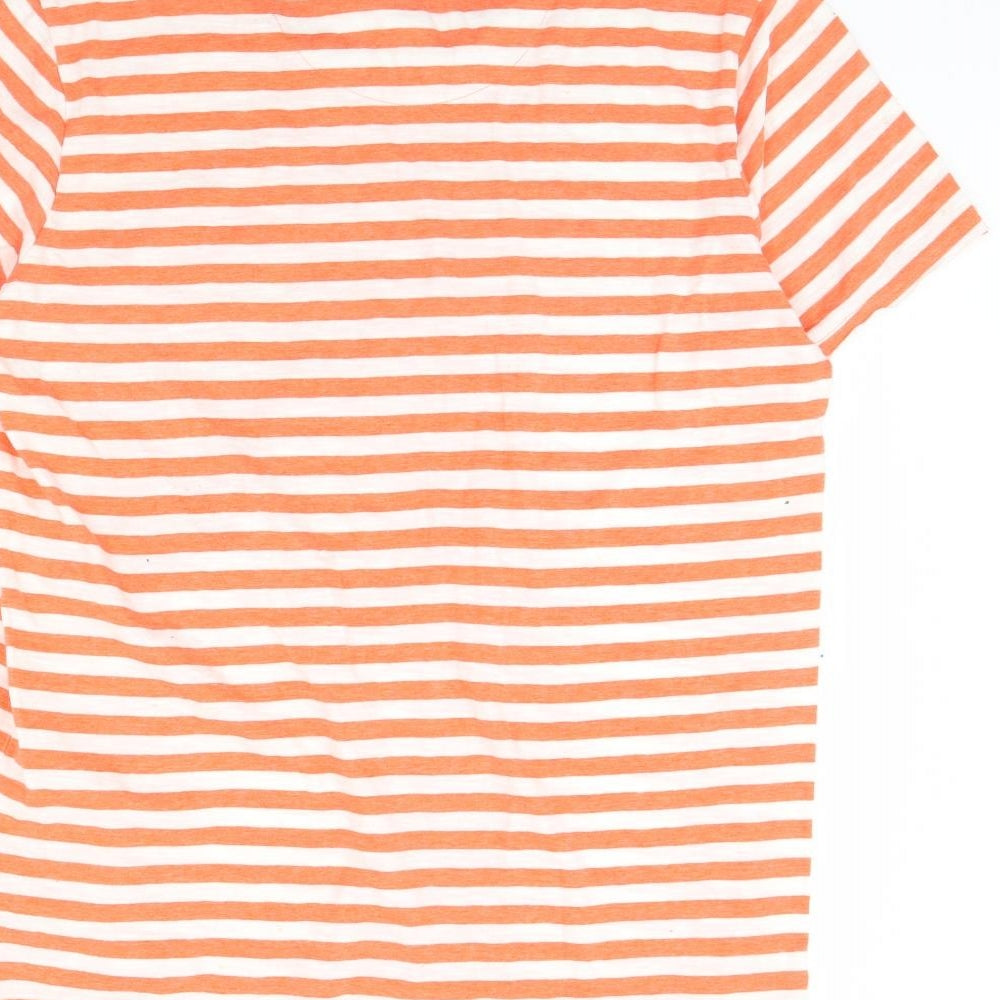 JACK & JONES Mens Orange Striped   T-Shirt Size XL