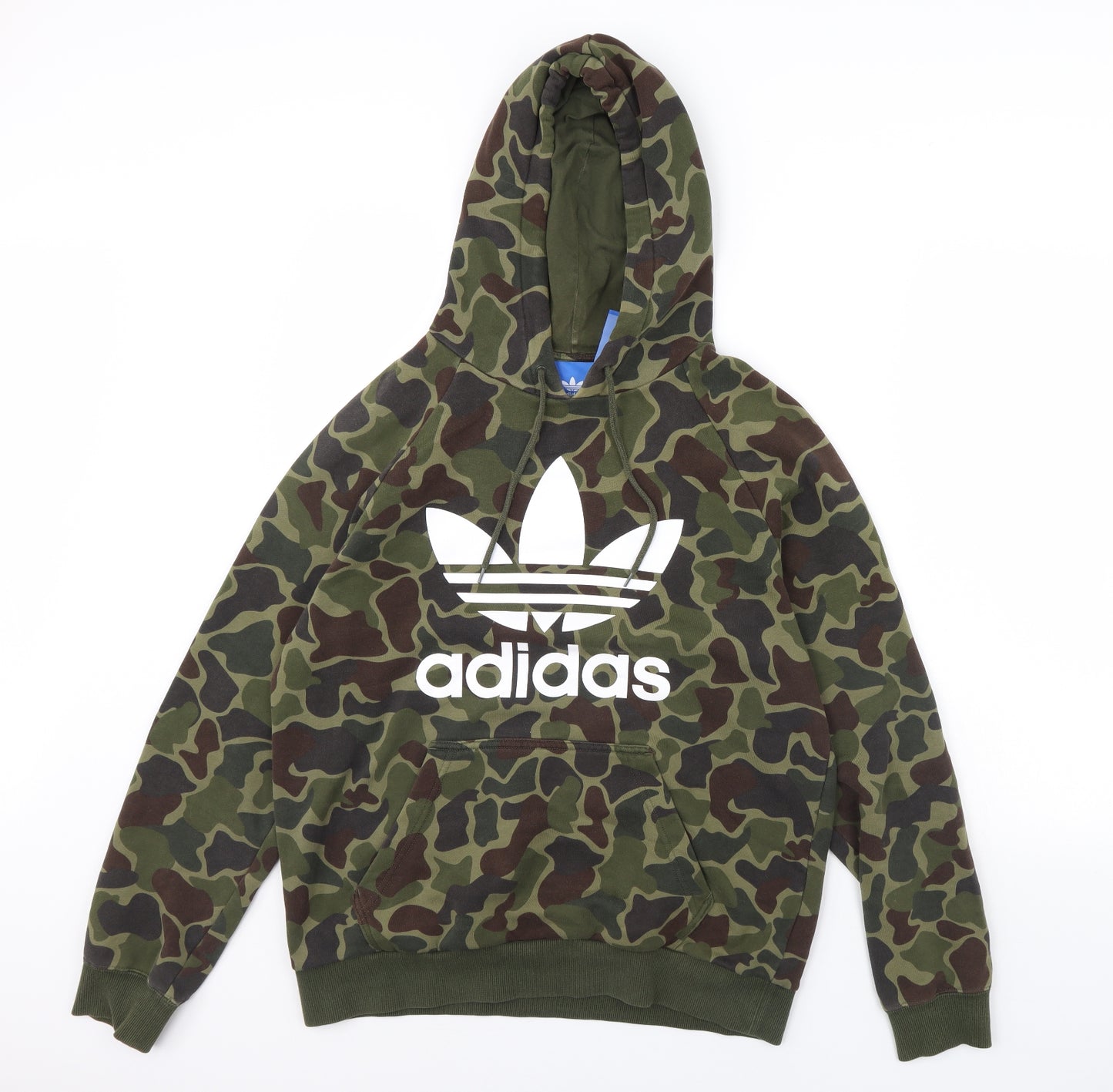 adidas Mens Green Camouflage  Pullover Hoodie Size M
