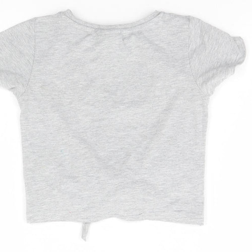 I Love Girls Wear Girls Grey   Cropped T-Shirt Size 4 Years  - Tiger