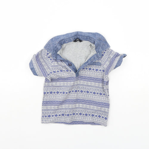 George Boys Blue Striped  Basic Polo Size 12 Months
