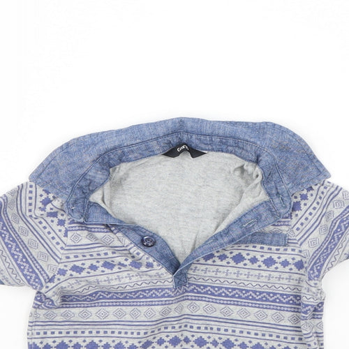 George Boys Blue Striped  Basic Polo Size 12 Months