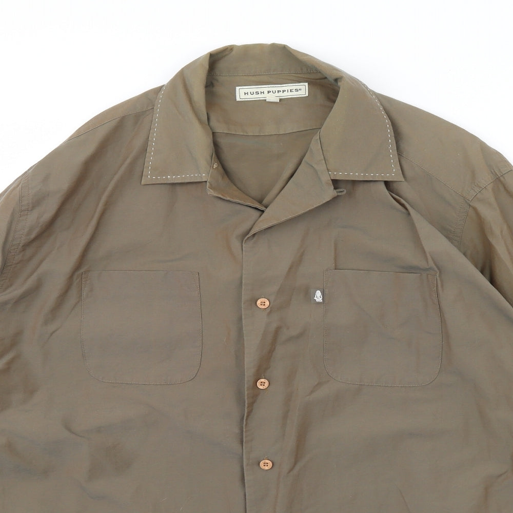 Hush Puppies Mens Brown    Dress Shirt Size L