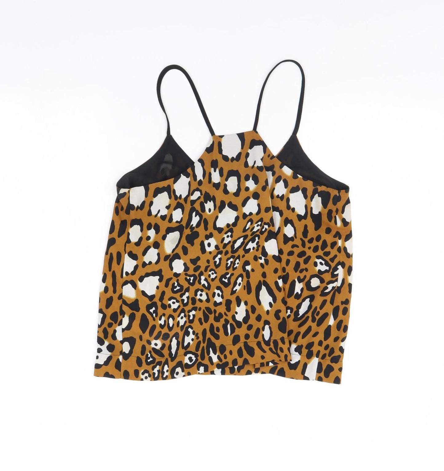 Topshop Womens Brown Animal Print  Cropped Tank Size 8