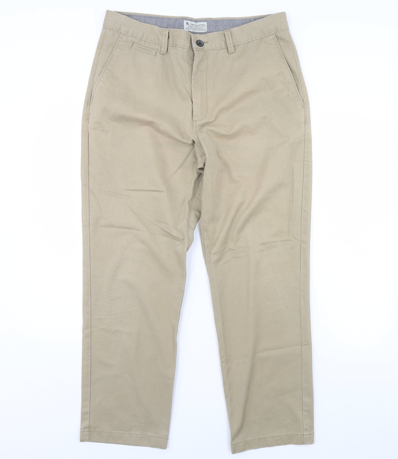 TU Mens Beige   Trousers  Size 34 in L30 in
