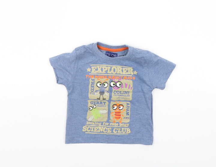 Minoti Baby Blue Basic T-Shirt Size 6-9 Months