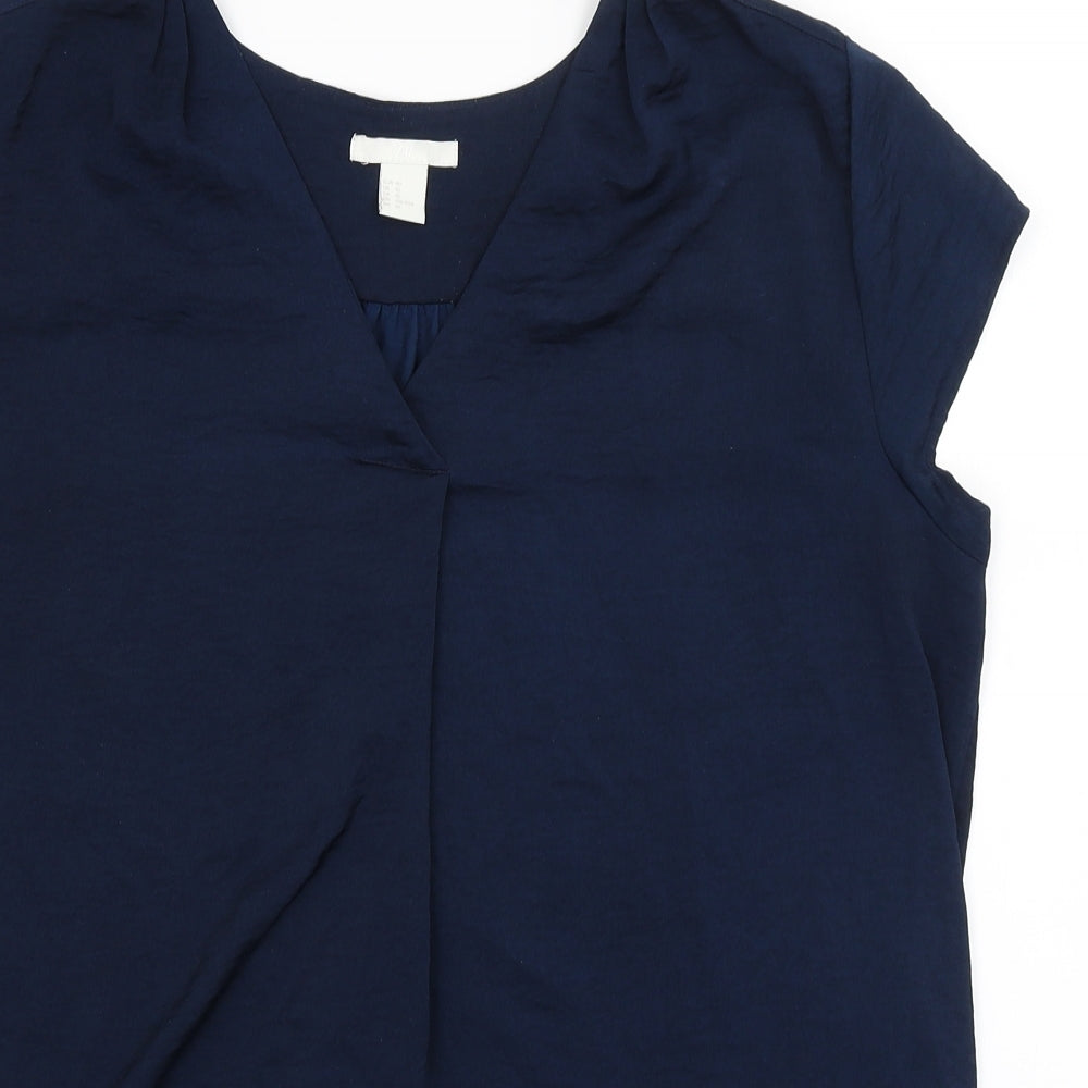 H&M Womens Blue   Basic Blouse Size 12