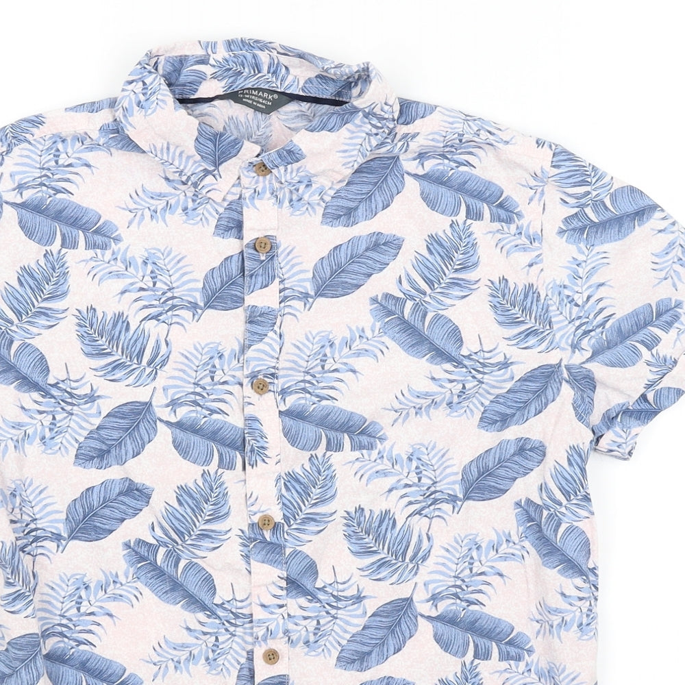 Primark Boys Blue Floral  Basic Button-Up Size 13-14 Years