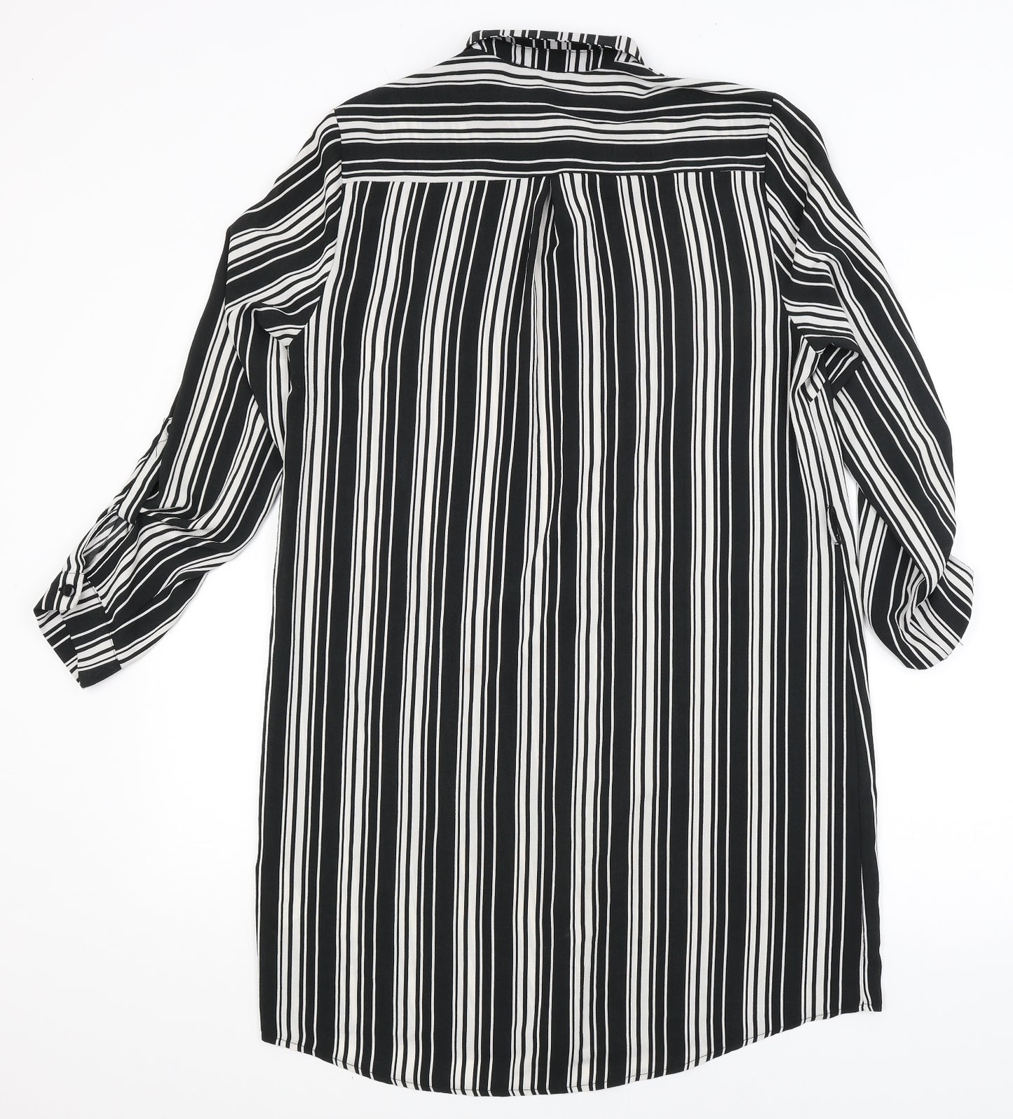 New Look Womens Black Striped  Shirt Dress  Size 10