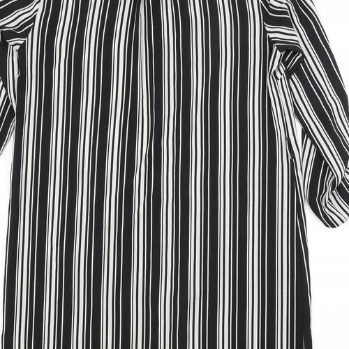 New Look Womens Black Striped  Shirt Dress  Size 10