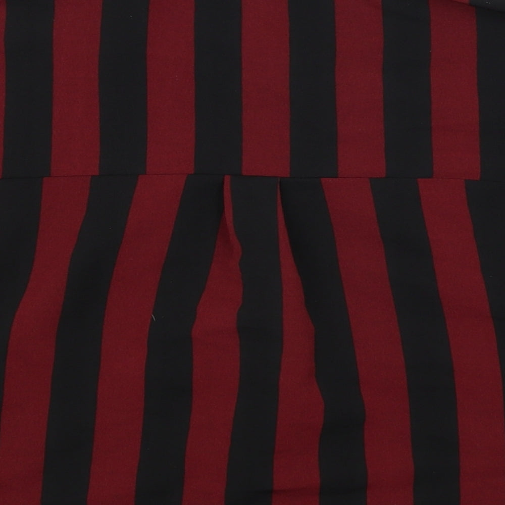 New Look Girls Red Striped  Cropped Button-Up Size 14 Years