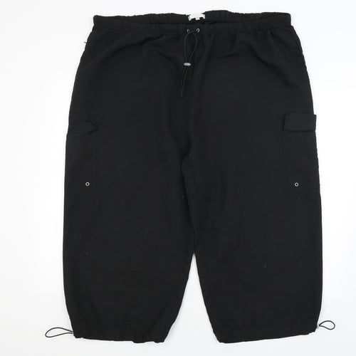 Yours Womens Black   Cropped Trousers Size 24 L20 in