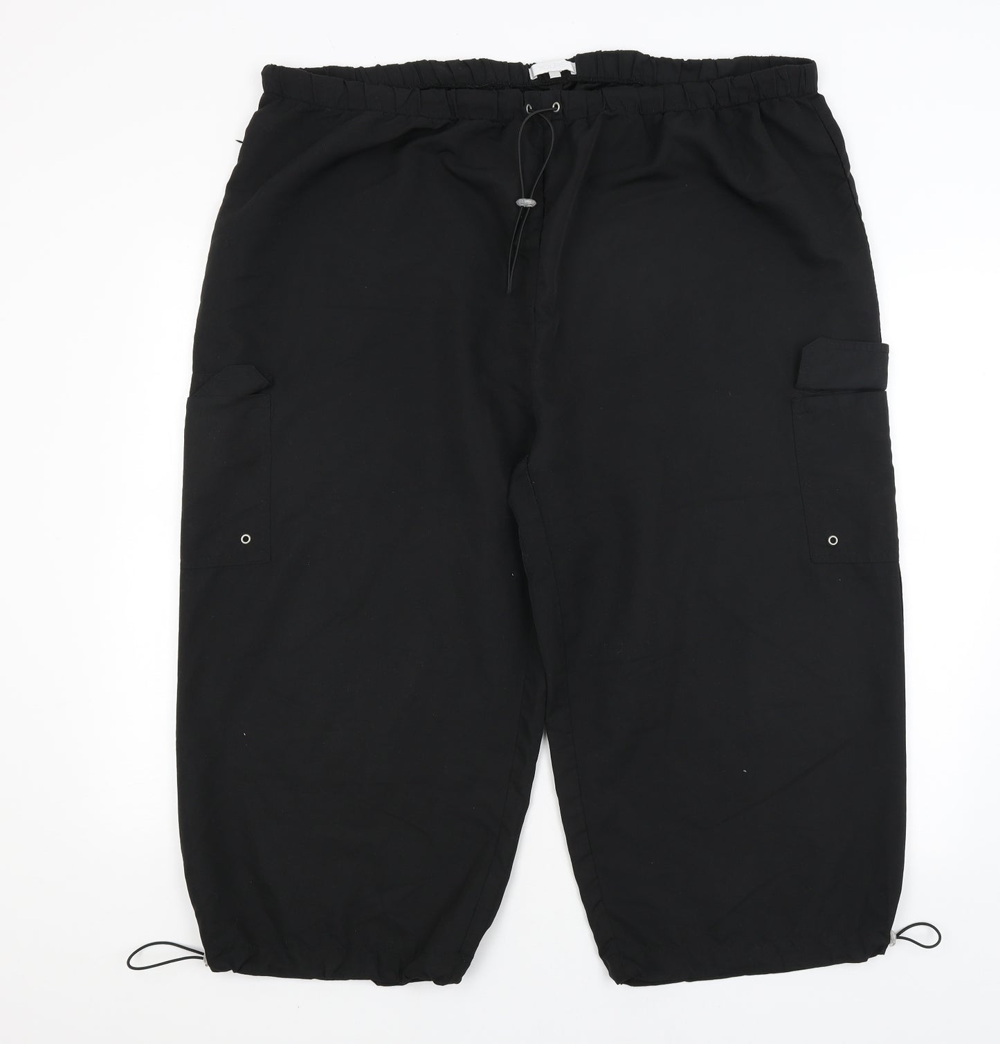 Yours Womens Black   Cropped Trousers Size 24 L20 in