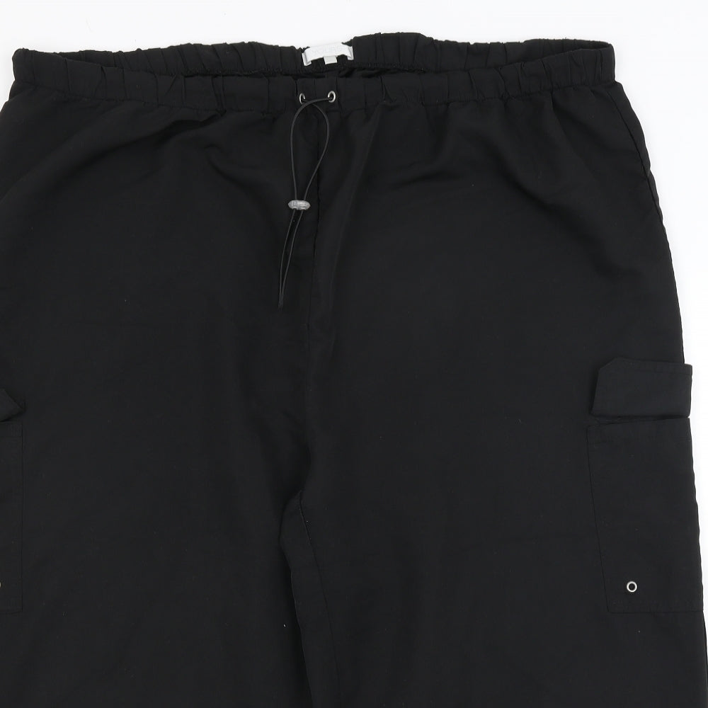 Yours Womens Black   Cropped Trousers Size 24 L20 in