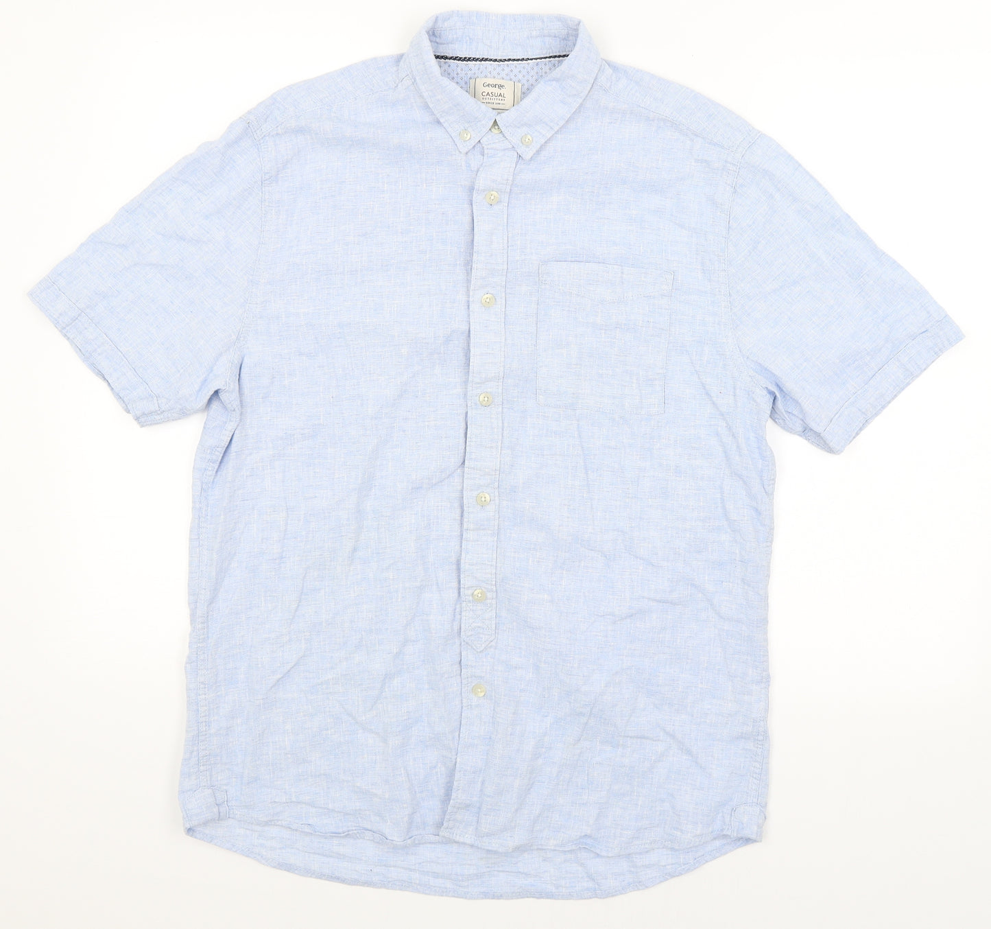 George Mens Blue    Button-Up Size M