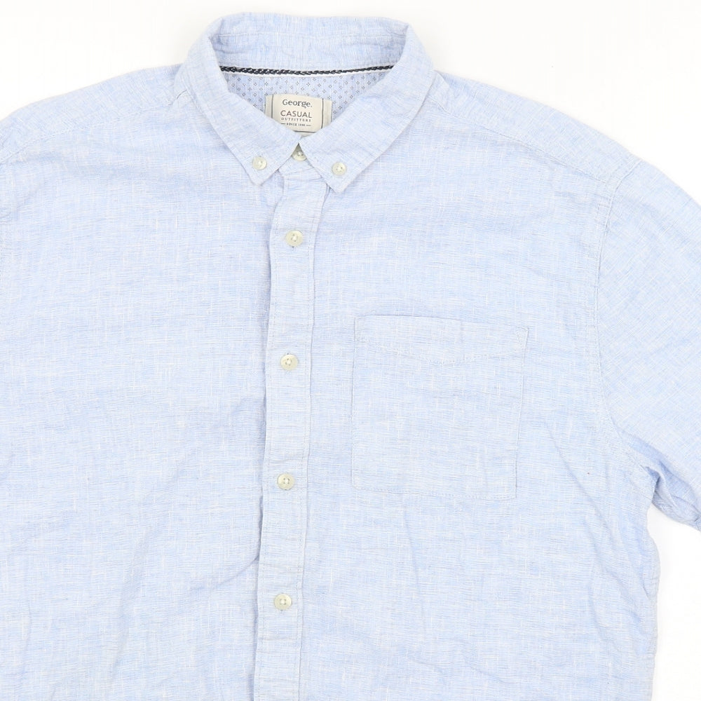George Mens Blue    Button-Up Size M