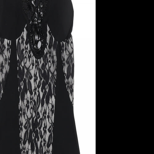 Progress Womens Black Floral  Bodycon  Size 6