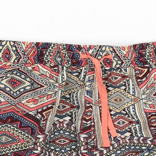Denim Co Womens Red Geometric  Hot Pants Shorts Size 10