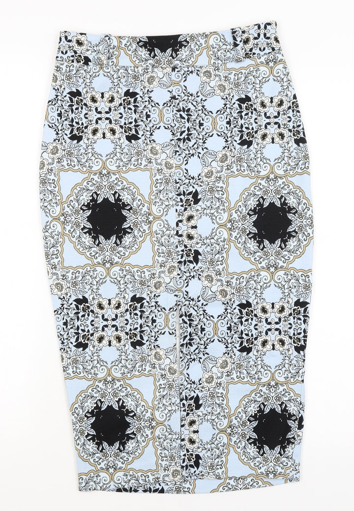 River Island Womens Blue Floral  Straight & Pencil Skirt Size 6