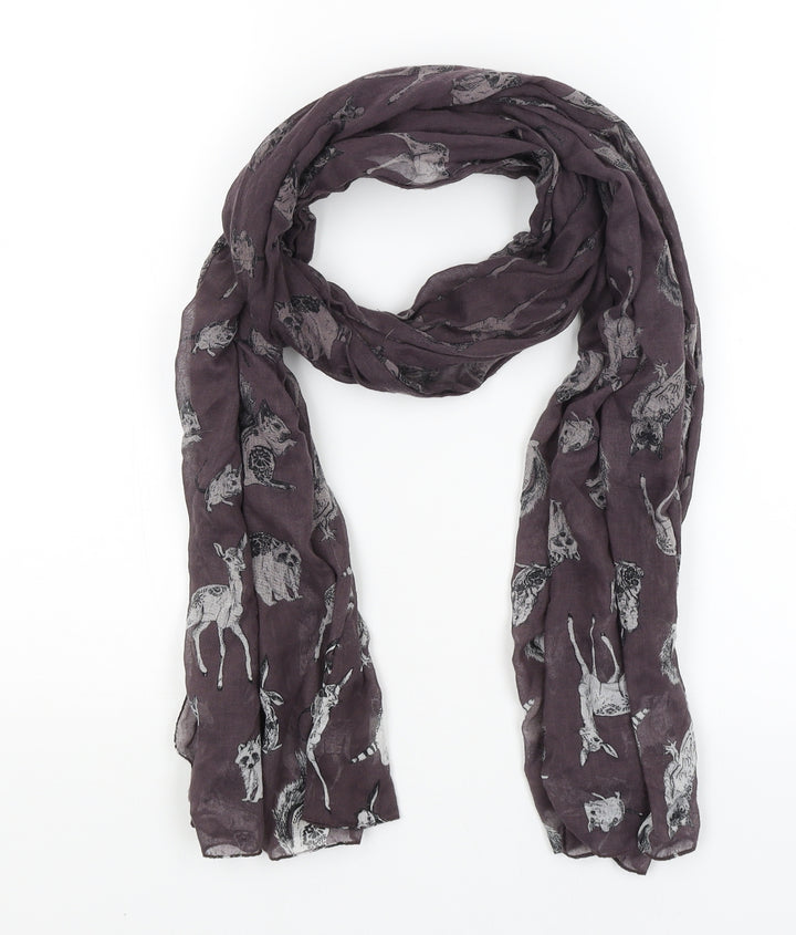 Preworn Womens Purple    Scarf   - Animals
