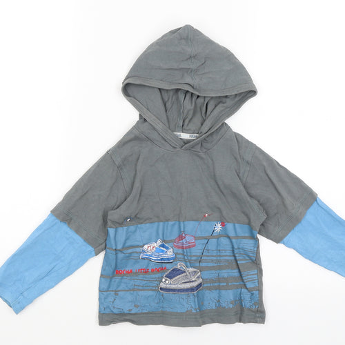 John Rocha Boys Grey   Pullover Hoodie Size 2-3 Years  - Bumper Cars