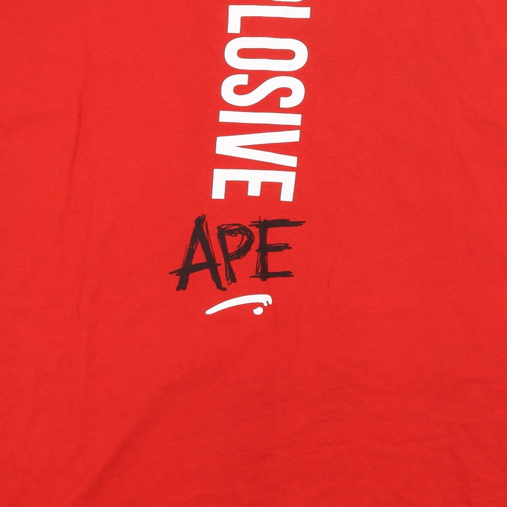 Preworn Mens Red    T-Shirt Size Big 5X  - Xplosive Ape