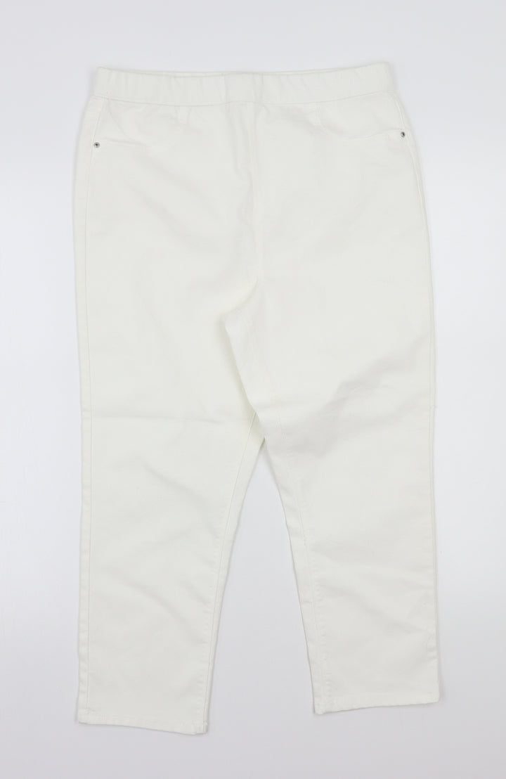 Payapa Womens White Cropped Jeans Size 12
