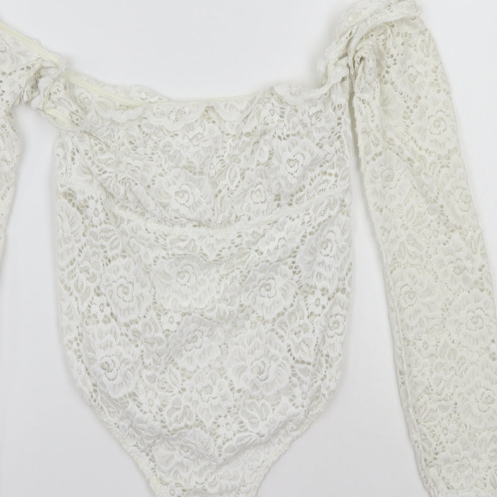 ASOS Womens White   Bodysuit One-Piece Size 12