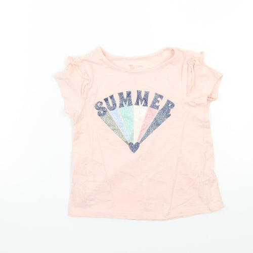 TU Girls Pink   Basic T-Shirt Size 5 Years