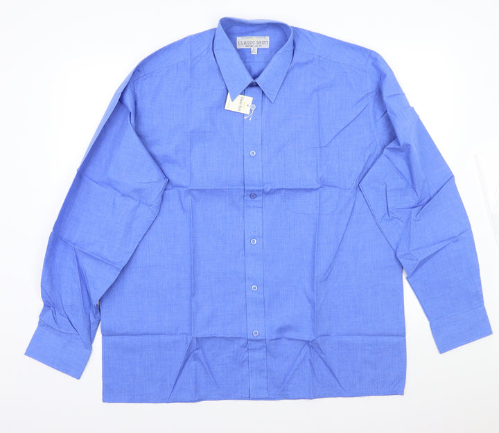 Classics Mens Blue Button-Up Size 17